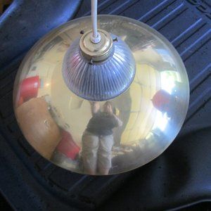 Lighting Glass Pendant Lighting, with Metal Dome Original, Vintage